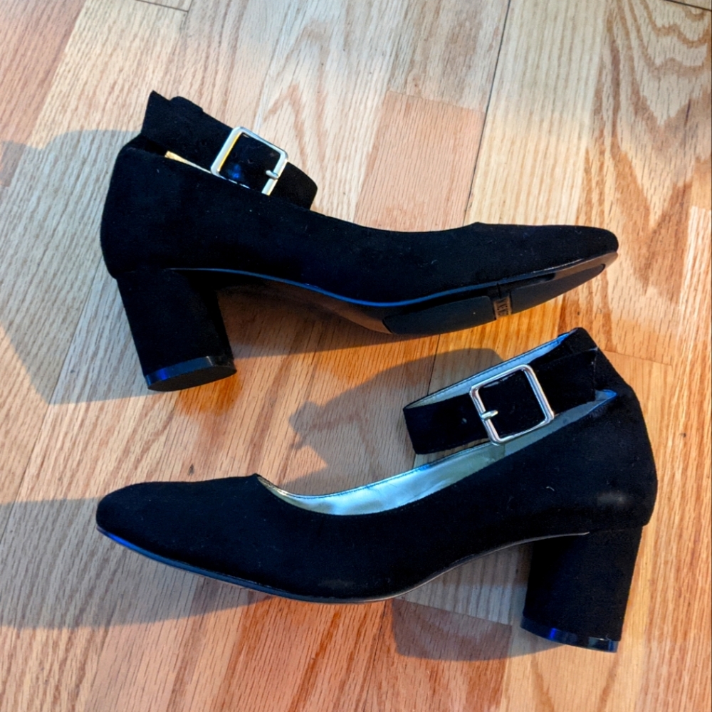 Nine West block heel pumps with ankle strap